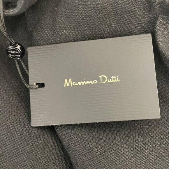 Massimo Dutti Womens Pants EU 34 US 2 Black Wide Leg Linen Trousers 5060/791 NWT - Picture 5 of 9